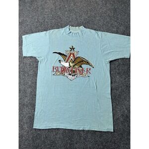 Mens T Shirt Budweiser Eagle Logo Blue Graphic Short Sleeve, Size M